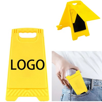 Creative Warning Sign Portable Compact Desktop Phone Stand