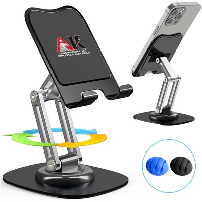 Cell Phone Stand for Desk, Adjustable Foldable Desktop Phone Holder, 360 Degree Rotating Phone Stand